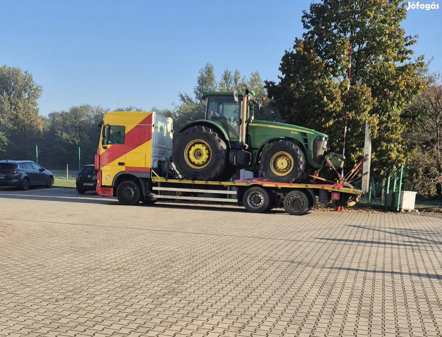 John deere traktor pótkocsi bálázó 