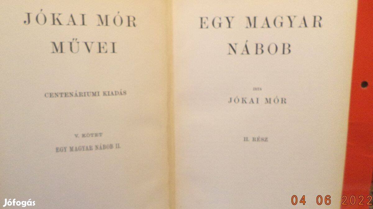Jokai Mór: Egy Magyar Nábob I - II