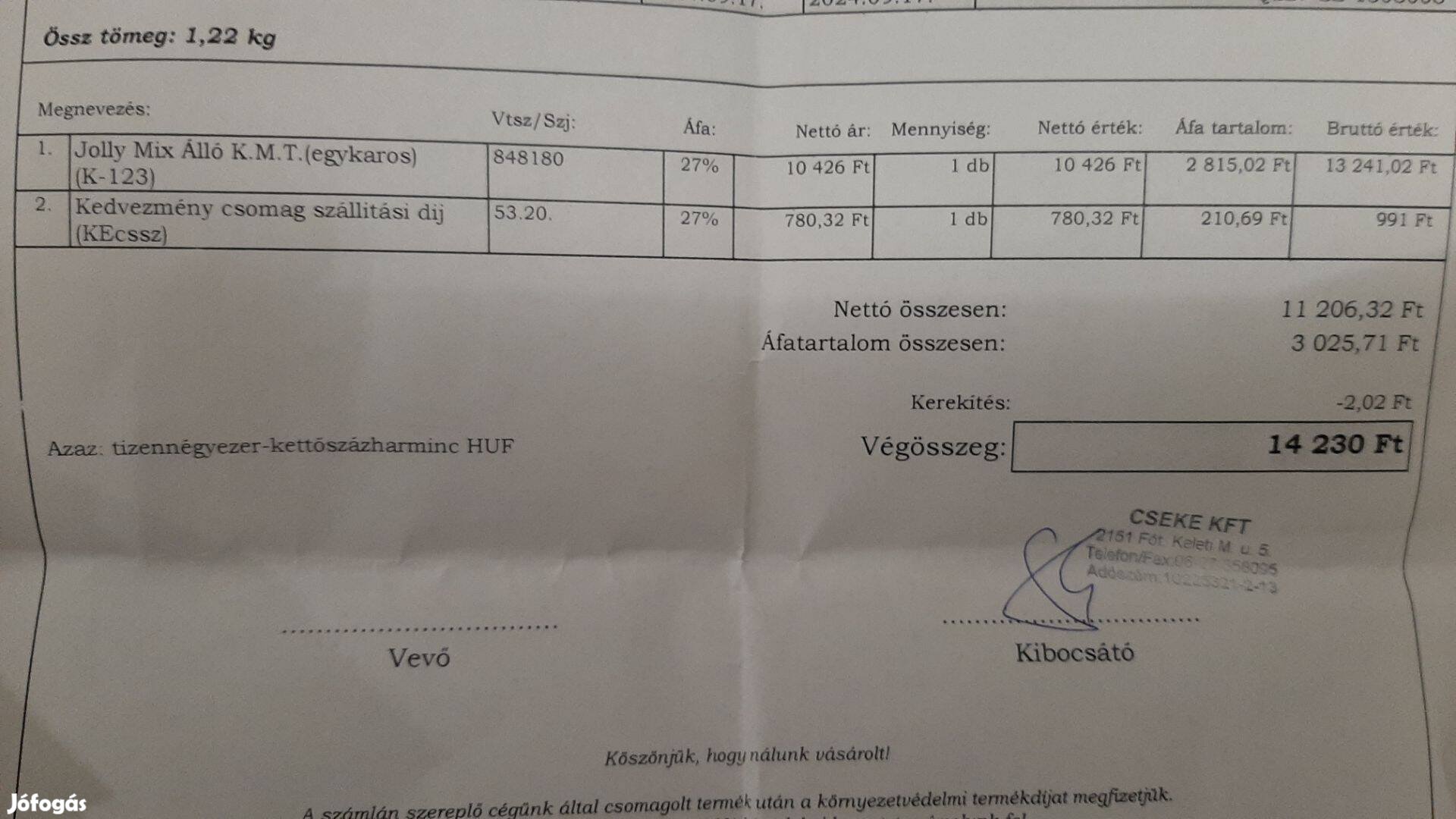Jolly Mix álló KMT egykaros csap