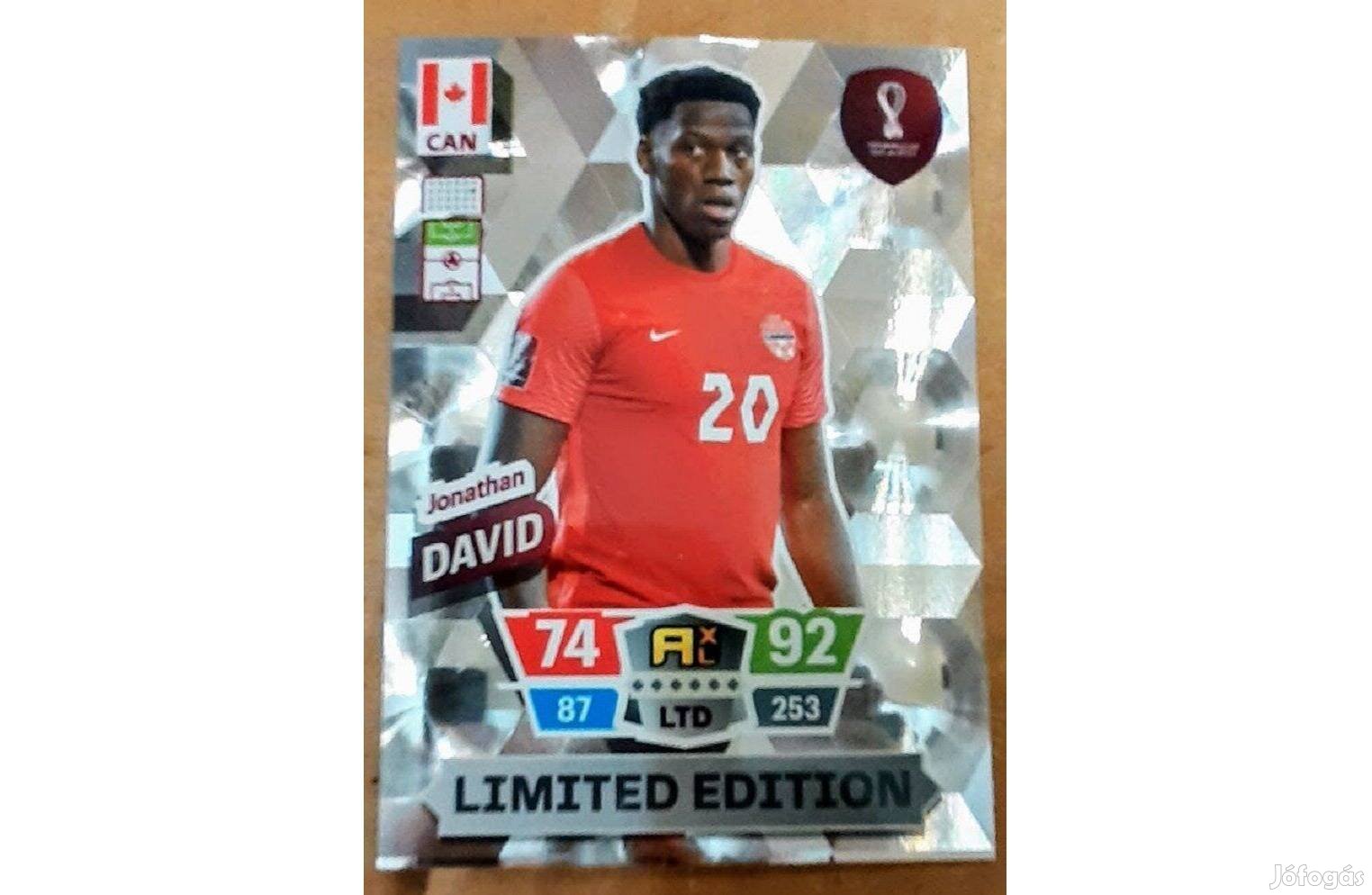 Jonathan David Kanada Limited focis kártya World Cup Qatar 2022