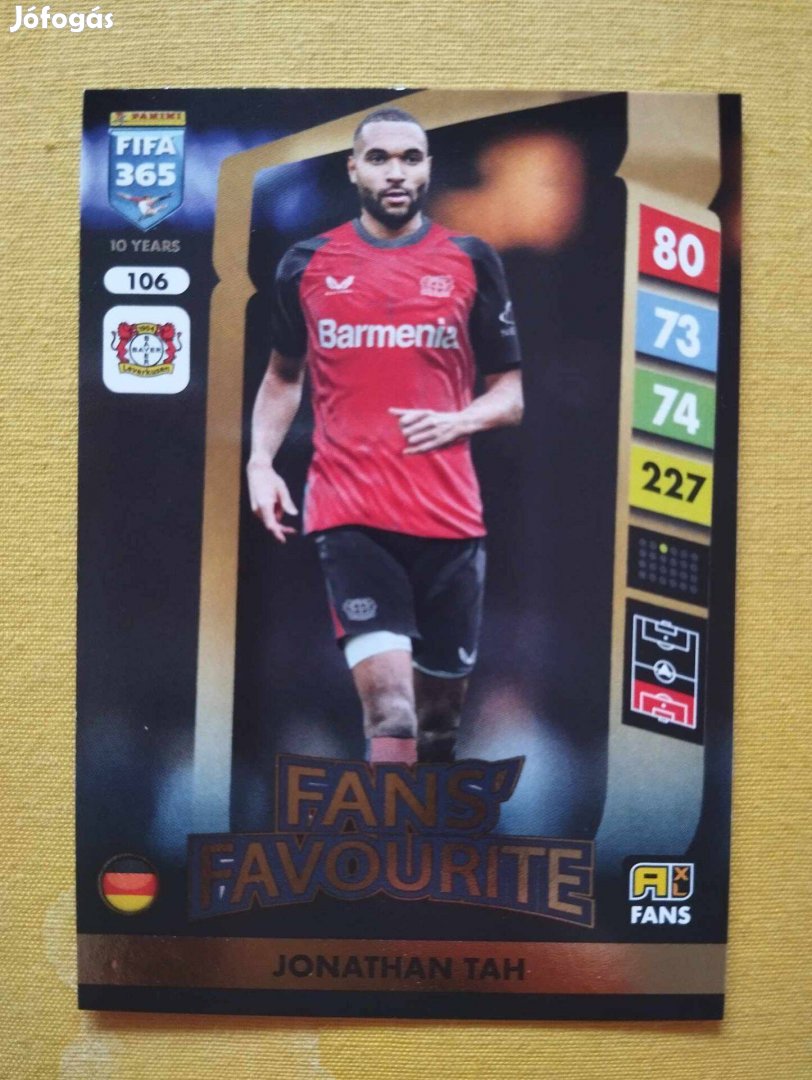 Jonathan Tah (Leverkusen) FIFA 365 2025 Fans Favourite focis kártya