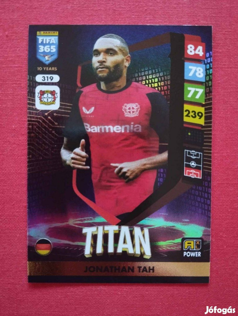 Jonathan Tah (Leverkusen) FIFA 365 2025 Power Titan focis kártya