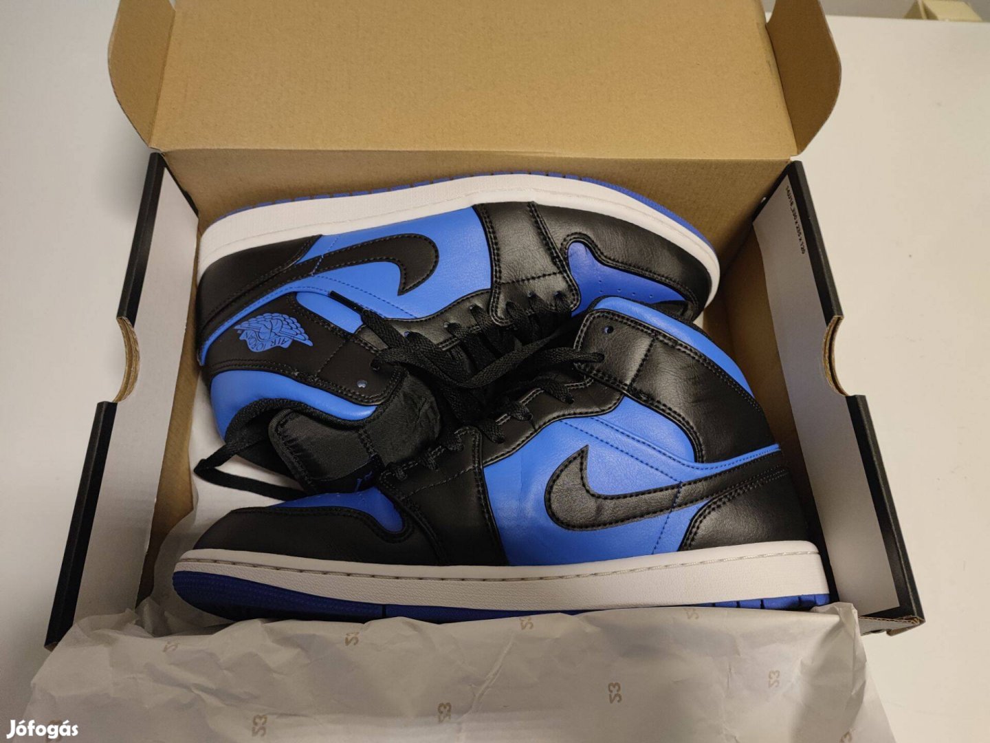 Jordan 1 Mid Black/Royal Blue 45