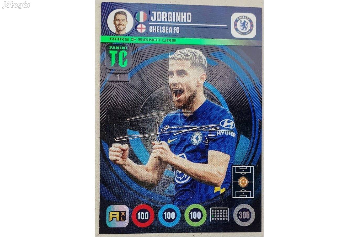 Jorginho Chelsea Rare Signature focis kártya Panini Top Class 2022