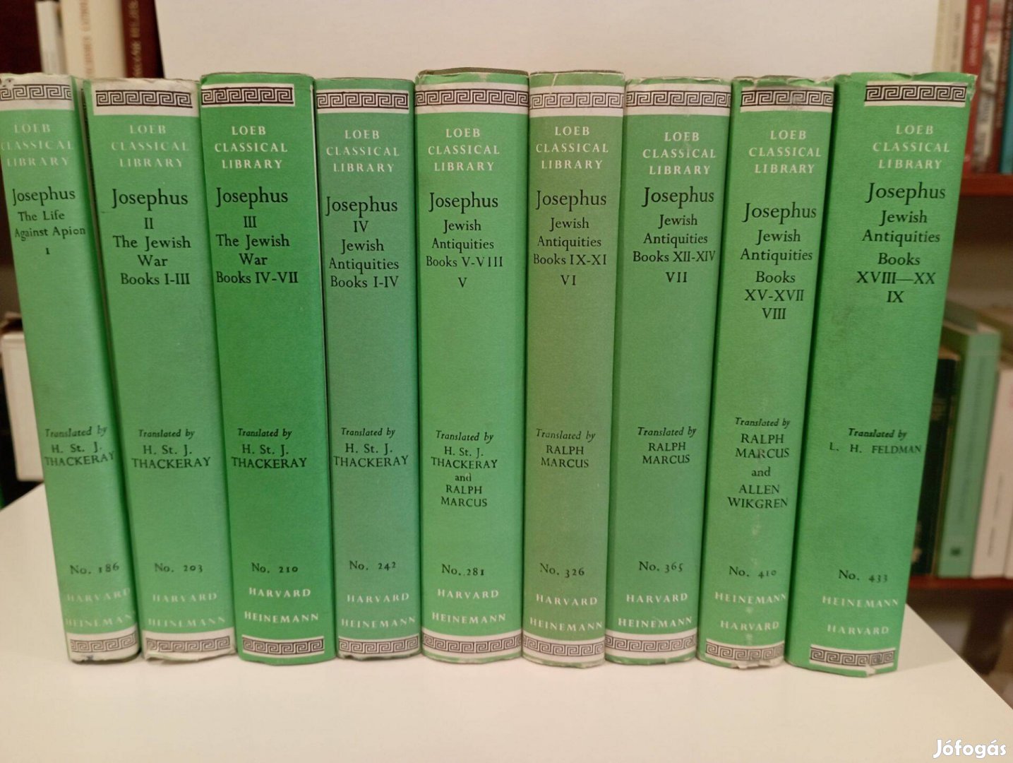 Josephus Flavius összes művei, ógörög-angol, 9 kötet, teljes