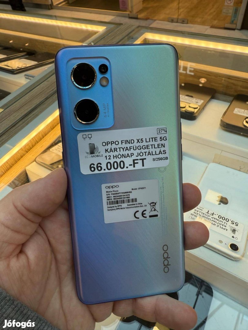 Jótállással Független Oppo Find X5 Lite 5G Szürke 256GB