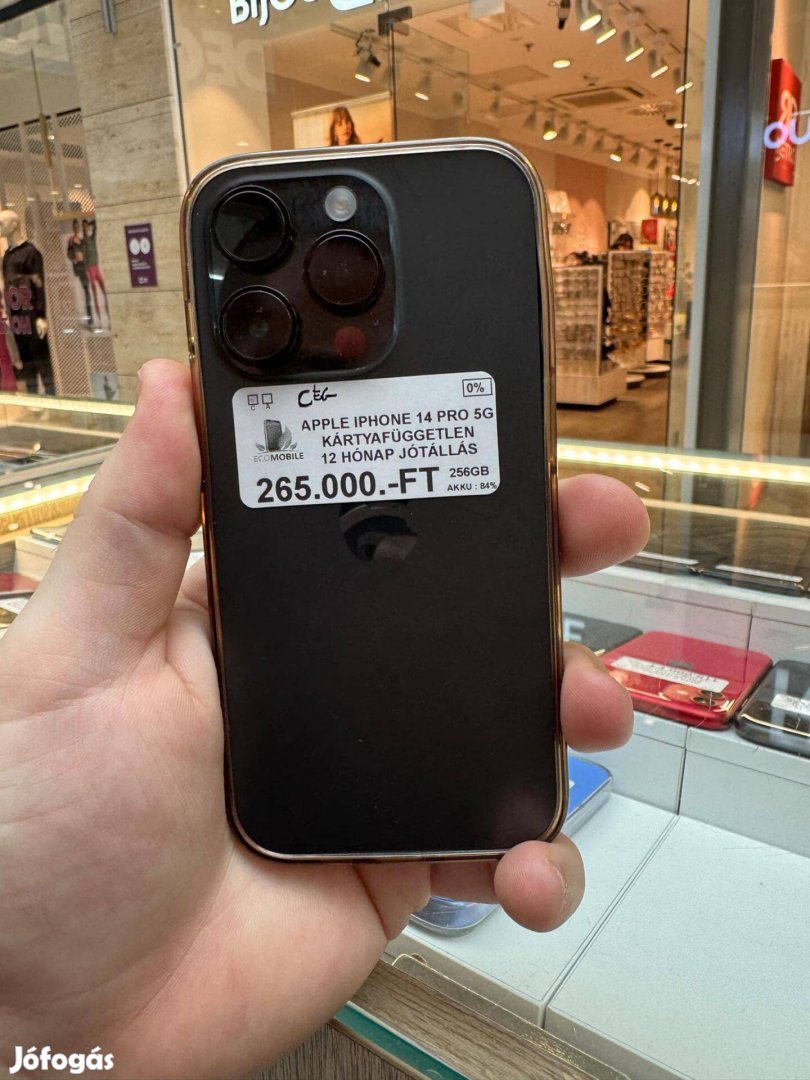 Jótállással iphone 14 Pro Fekete 256GB Független
