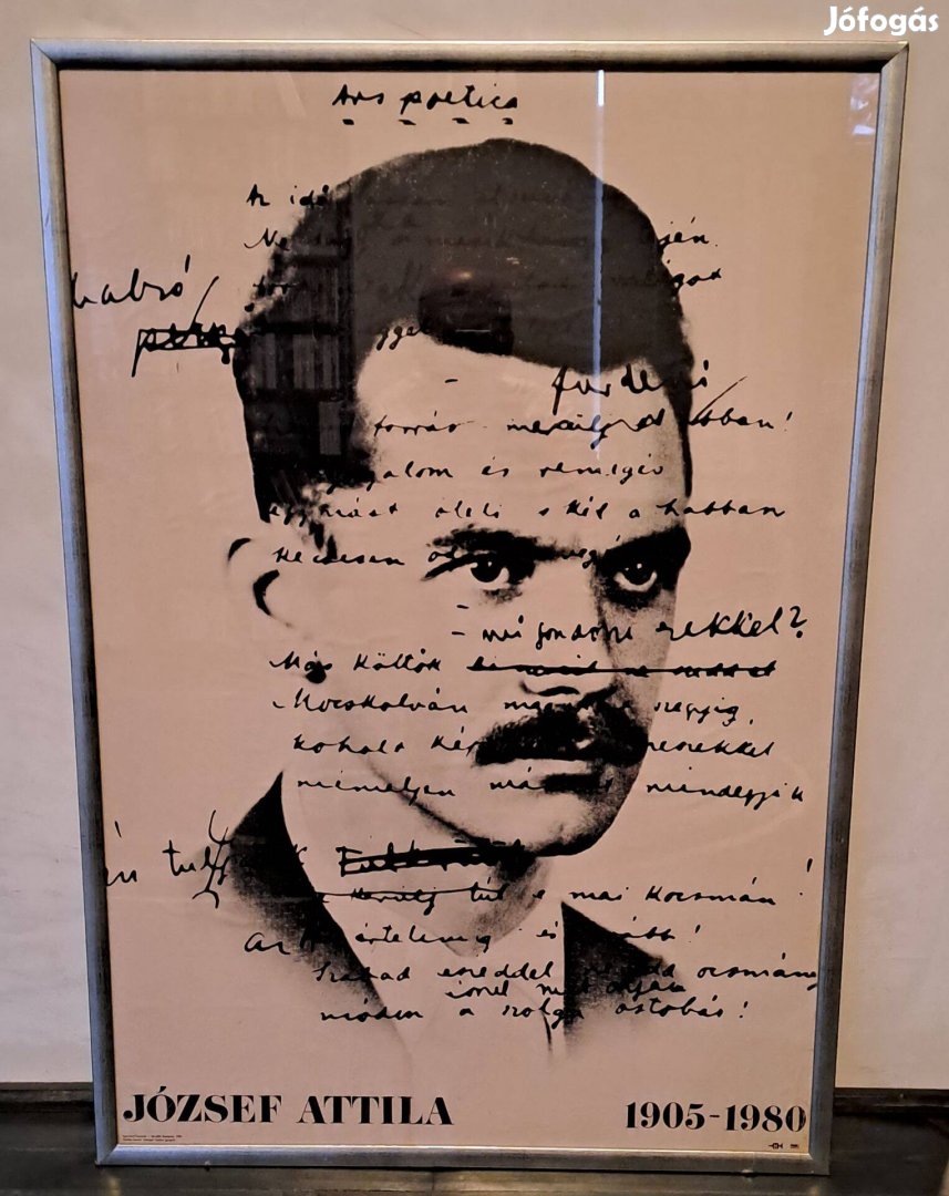 József Attila plakát 100 x 70 cm keretezve