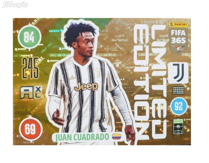 Juan Cuadrado Juventus Limited Edition focis kártya Panini FIFA 2021