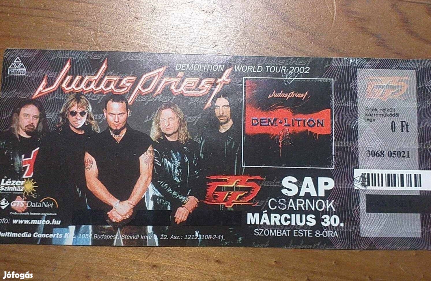 Judas Priest koncertjegy