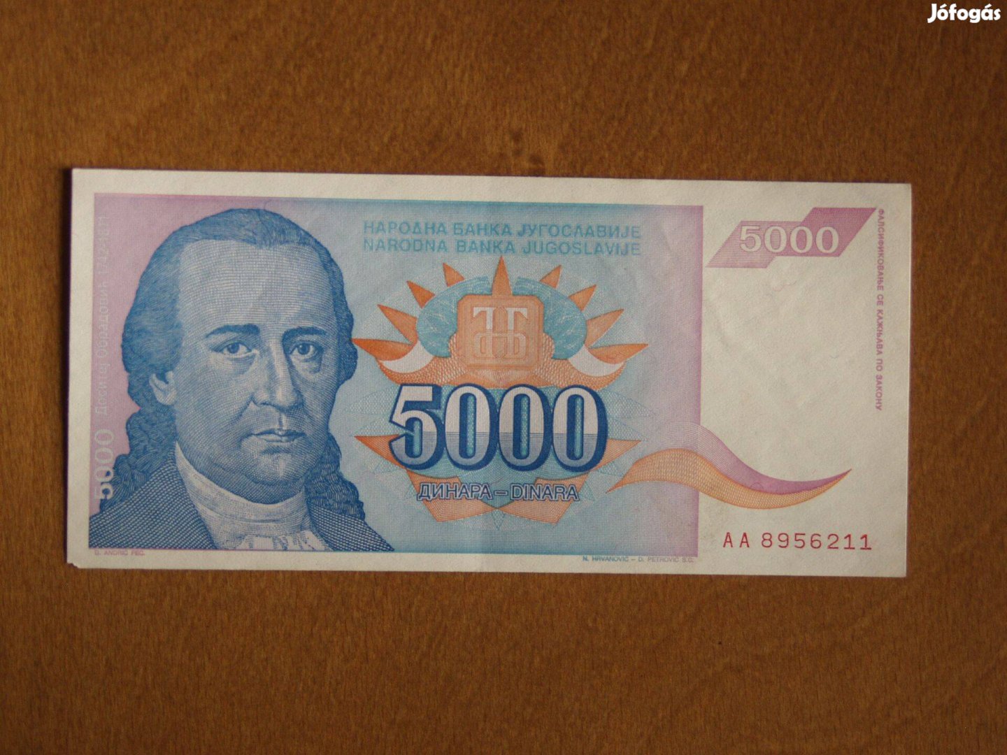 Jugoszláv papír 5.000 dinár, AA sorozat, 1994, UNC!