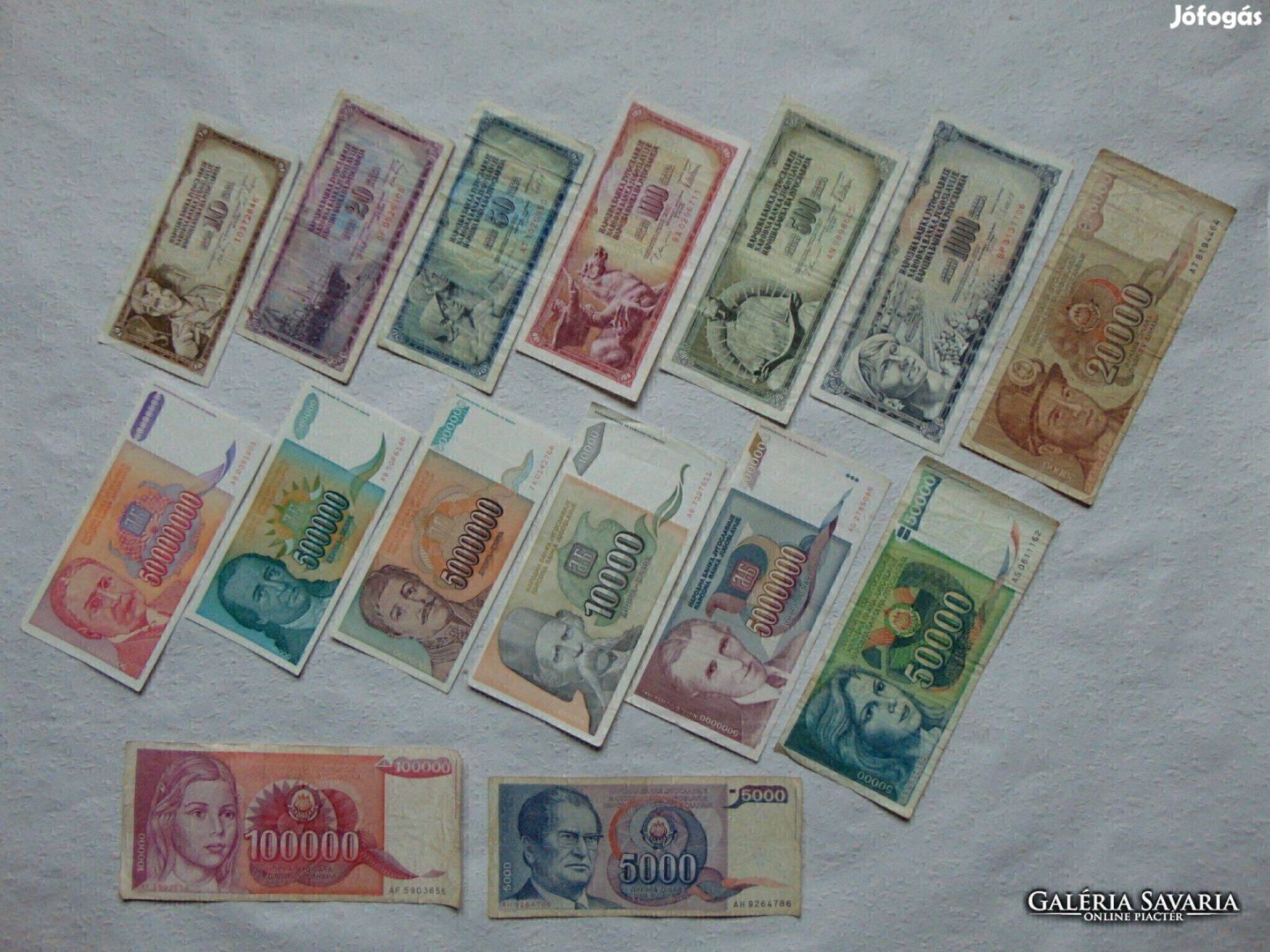 Jugoszlávia 15 darab dinár bankjegy LOT !