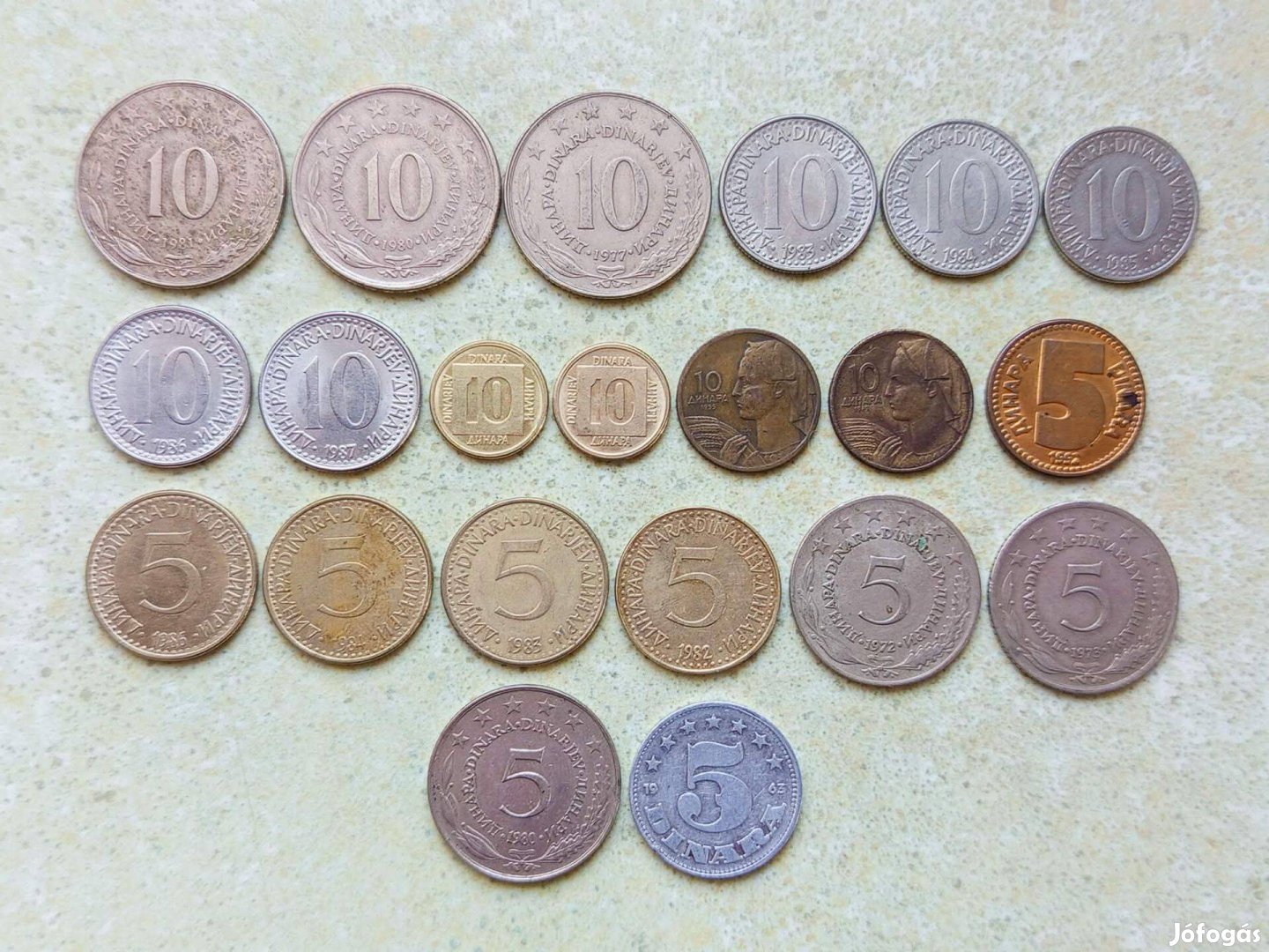 Jugoszlávia 21 db Különböző Érme 5 10 Dínár 1955-1989