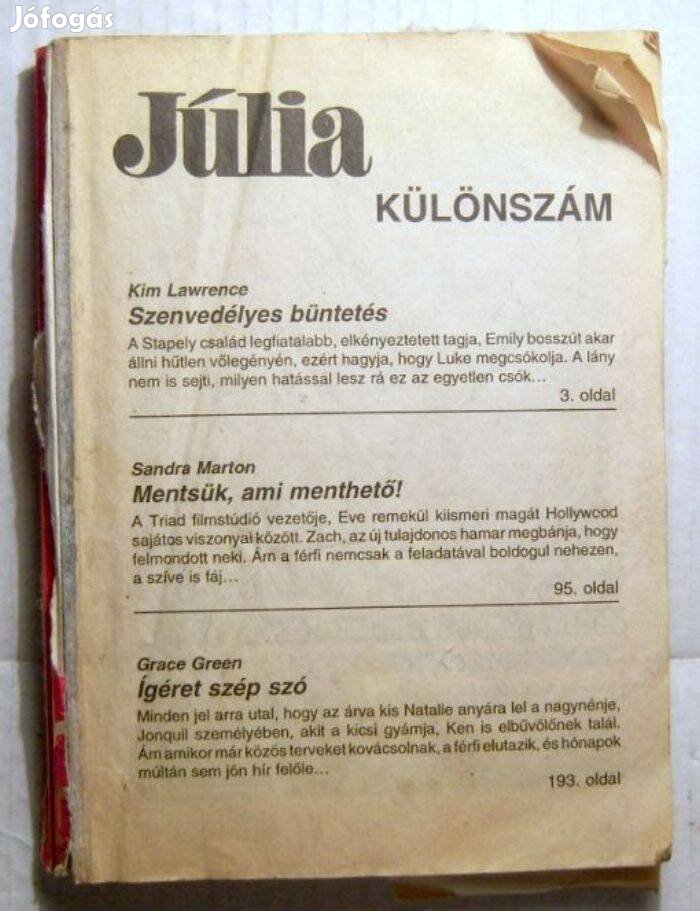 Júlia 1998/4 Különszám (viseltes-sérült) 3kép+tartalom