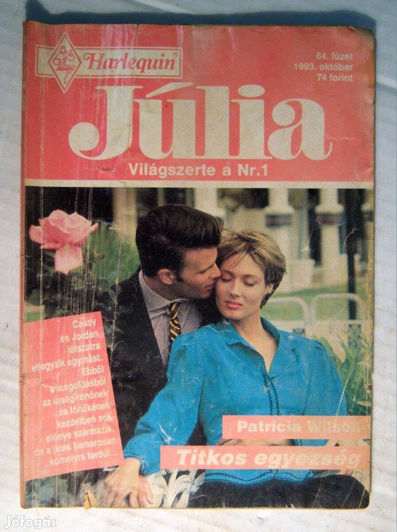 Júlia 64. Titkos Egyezség (Patricia Wilson) 1993 (viseltes) 3kép+tarta