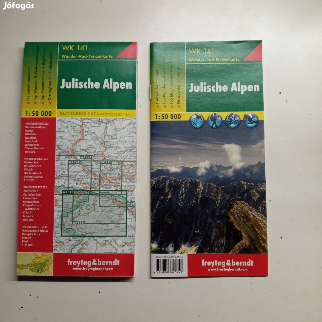 Júliai-Alpok Julische Alpen Alpok túratérkép térkép újszerű