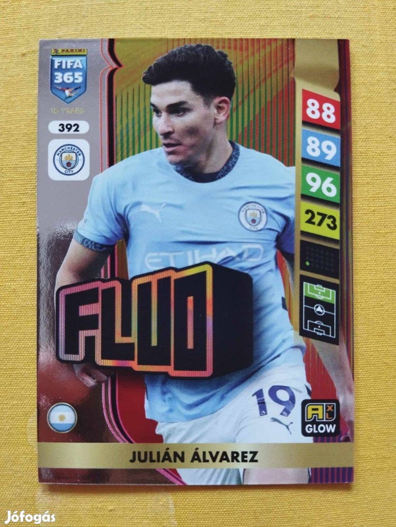 Julian Alvarez (Manchester City) FIFA 365 2025 GLOW Fluo focis kártya