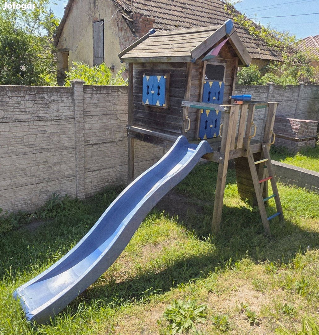 Jungle Gym kerti fa játszótér, torony, csúszda