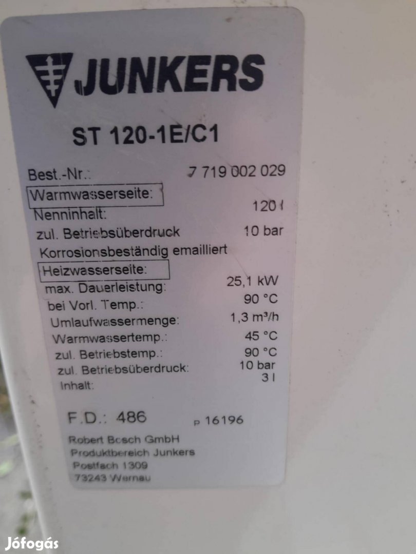 Junkers kazán és víztároló alkatrésznek