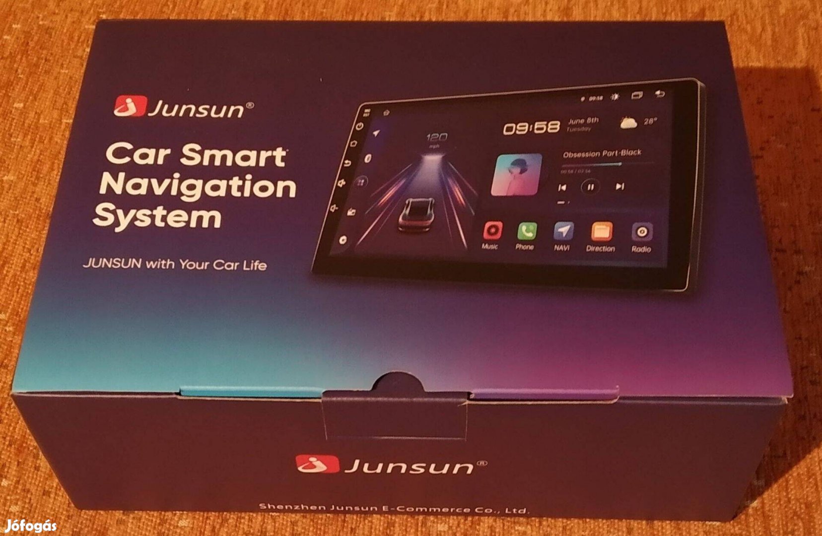 Junsun V1 Pro multimédia beépítő kerettel és tolatókamerával
