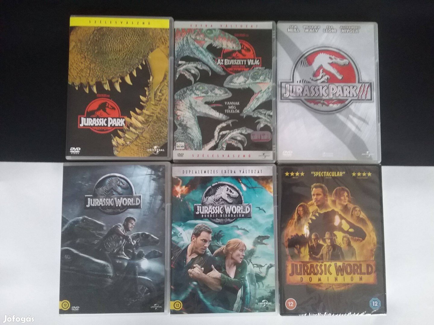 Jurassic Park 1,2,3, és Jurassic World 1,2,3, a teljes gyűjtemény . Sz