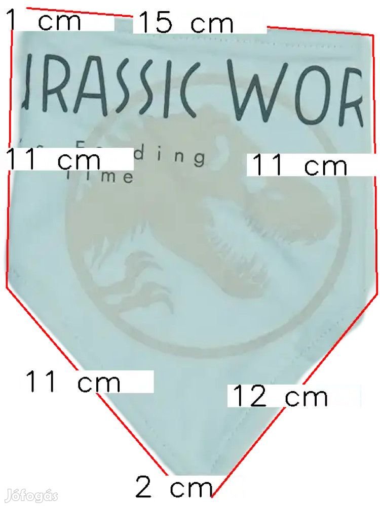 Jurassic World Új (címkés) Fiú Előke (Egyméret)