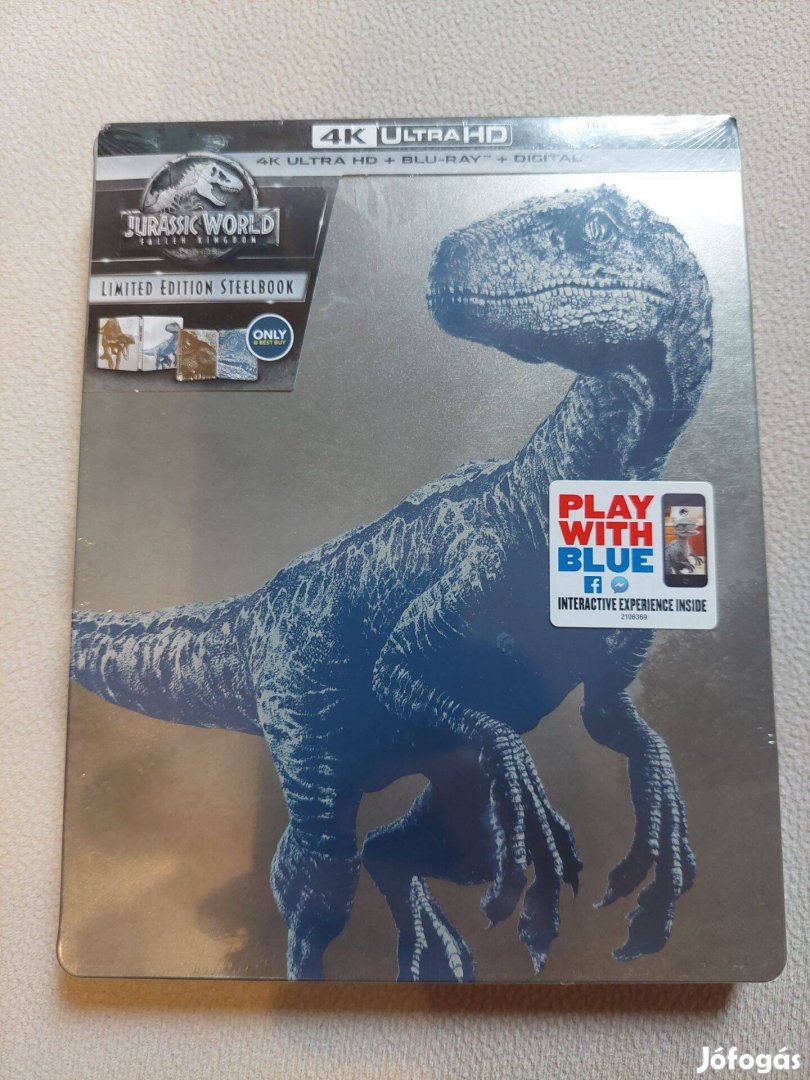 Jurassic World - Bukott birodalom 4k/blu-ray fémdoboz (új, USA)