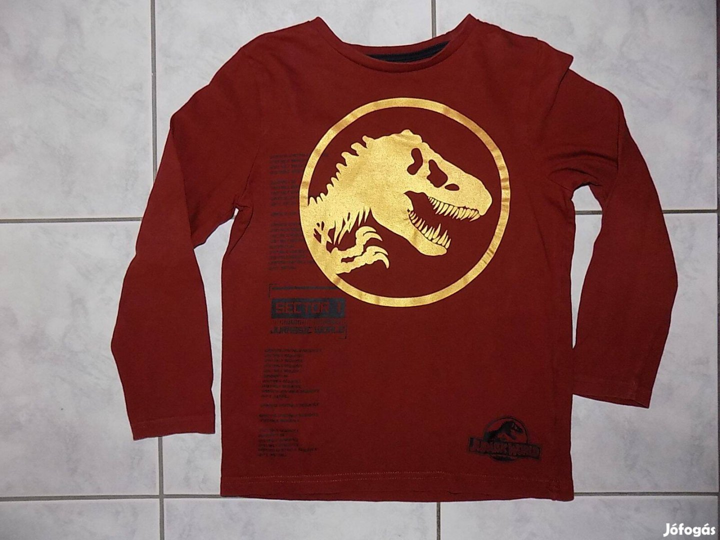 Jurassic parkos hosszúujjú póló, 128-as