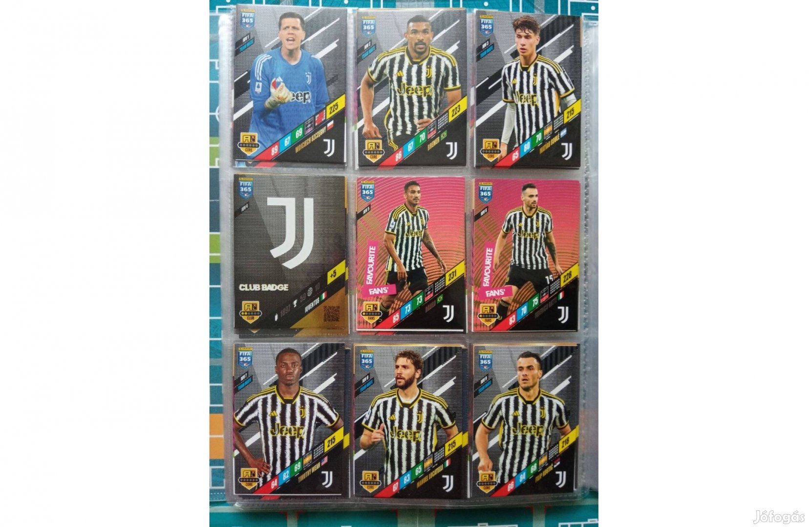 Juventus Teljes sor Panini Fifa 365 2024 focis kártya