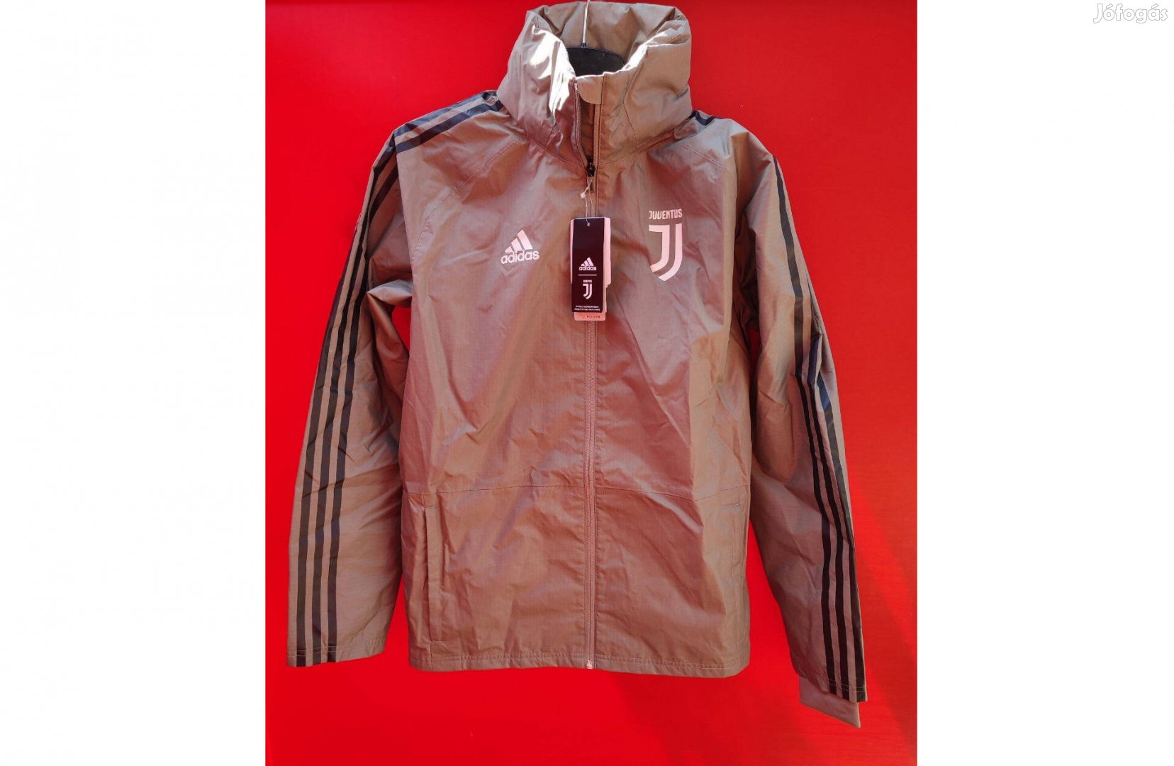 Juventus drapp zöld eredeti adidas kapucnis dzseki (M)