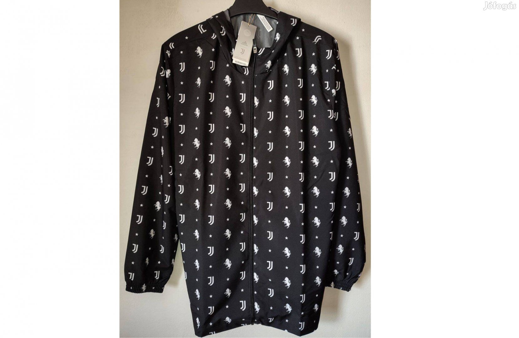 Juventus eredeti adidas fekete kapucnis széldzseki XS, S,
