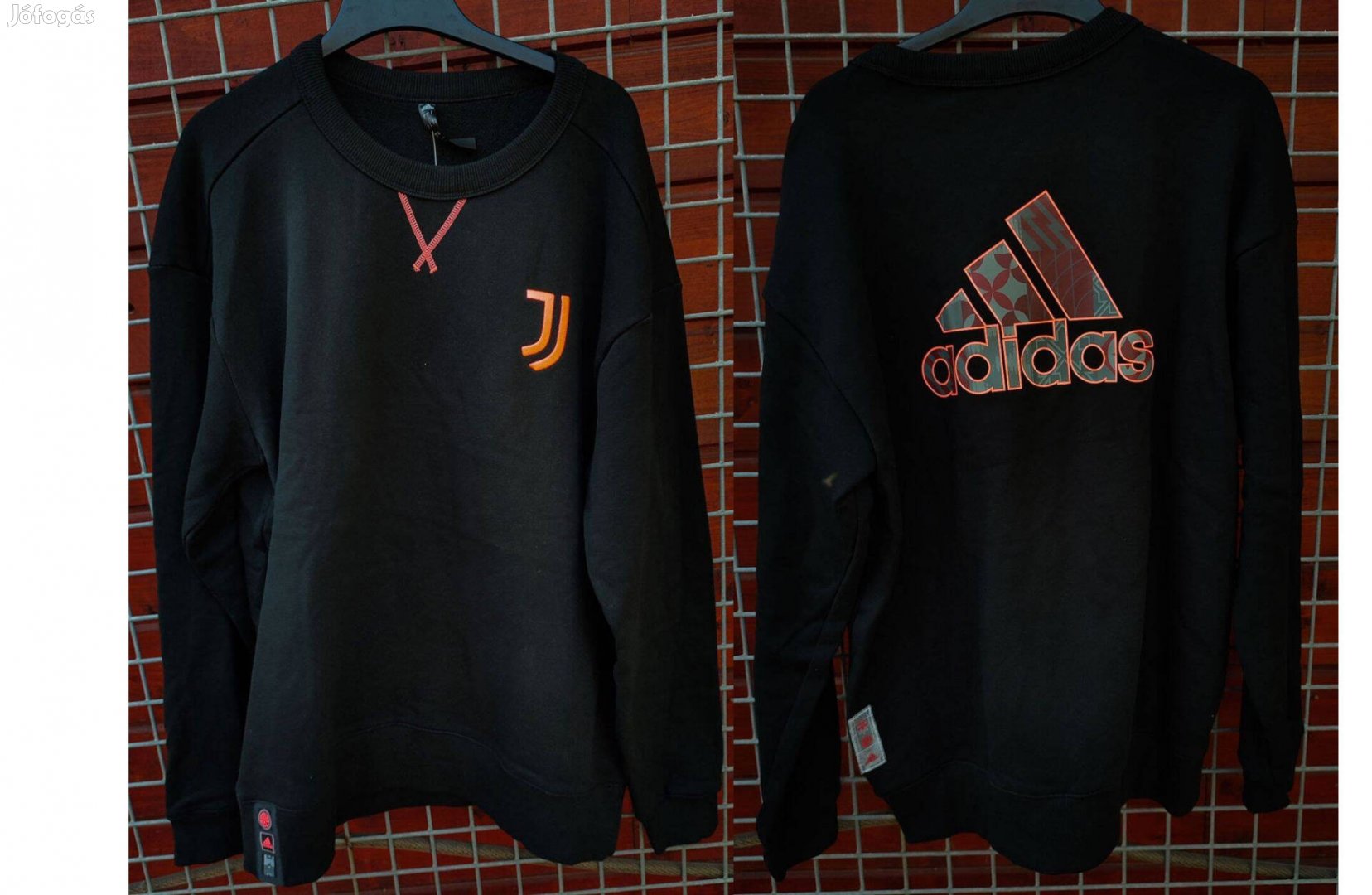 Juventus eredeti adidas fekete pulóver (L)