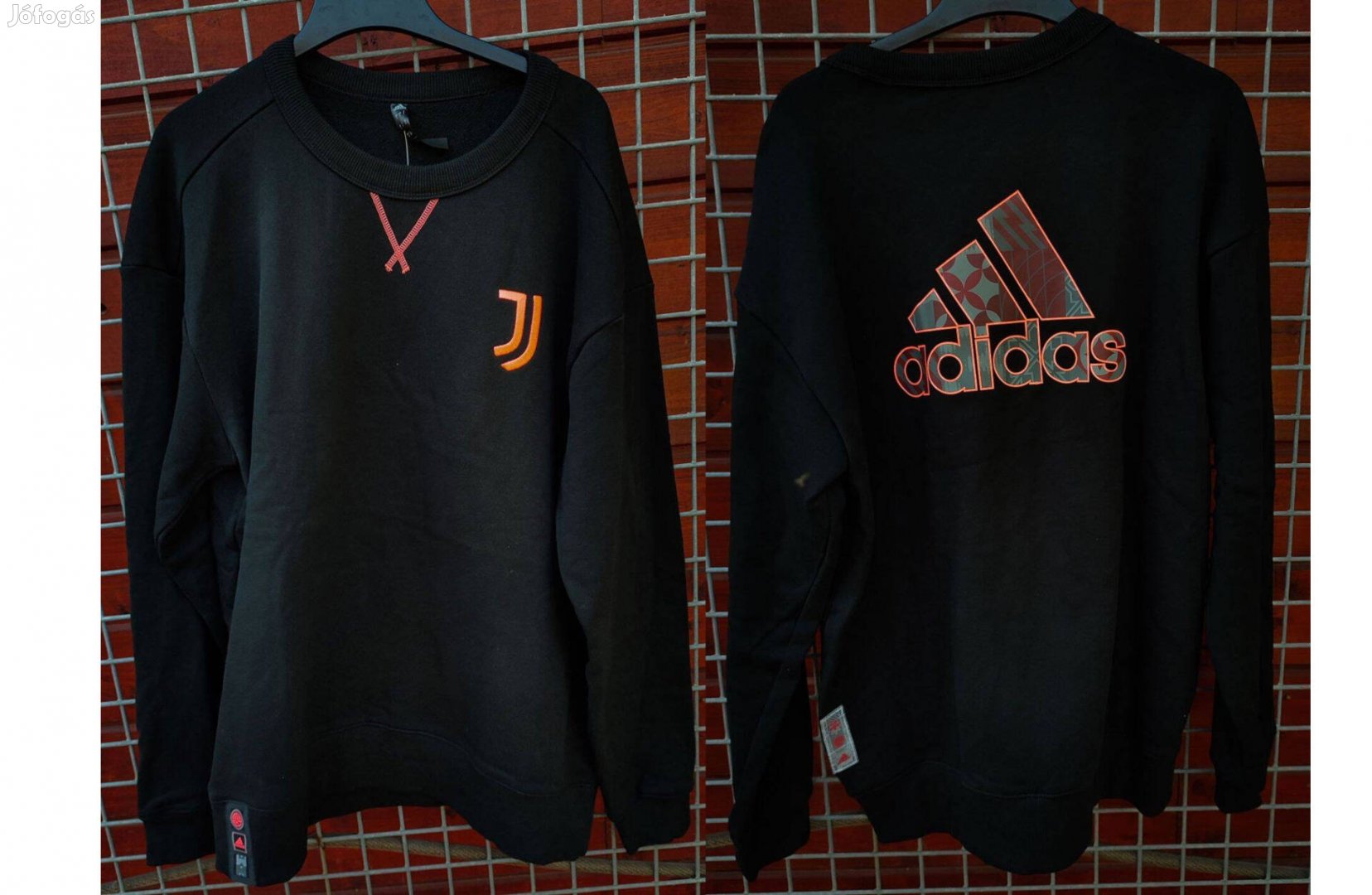 Juventus eredeti adidas fekete pulóver (L-es)
