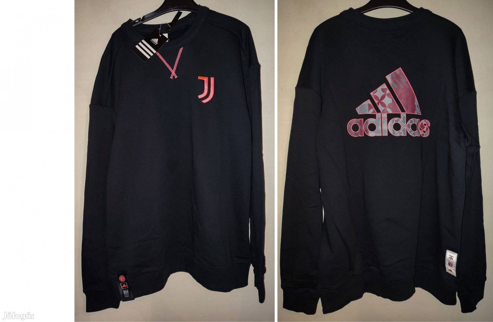 Juventus eredeti adidas fekete pulóver (M-es)