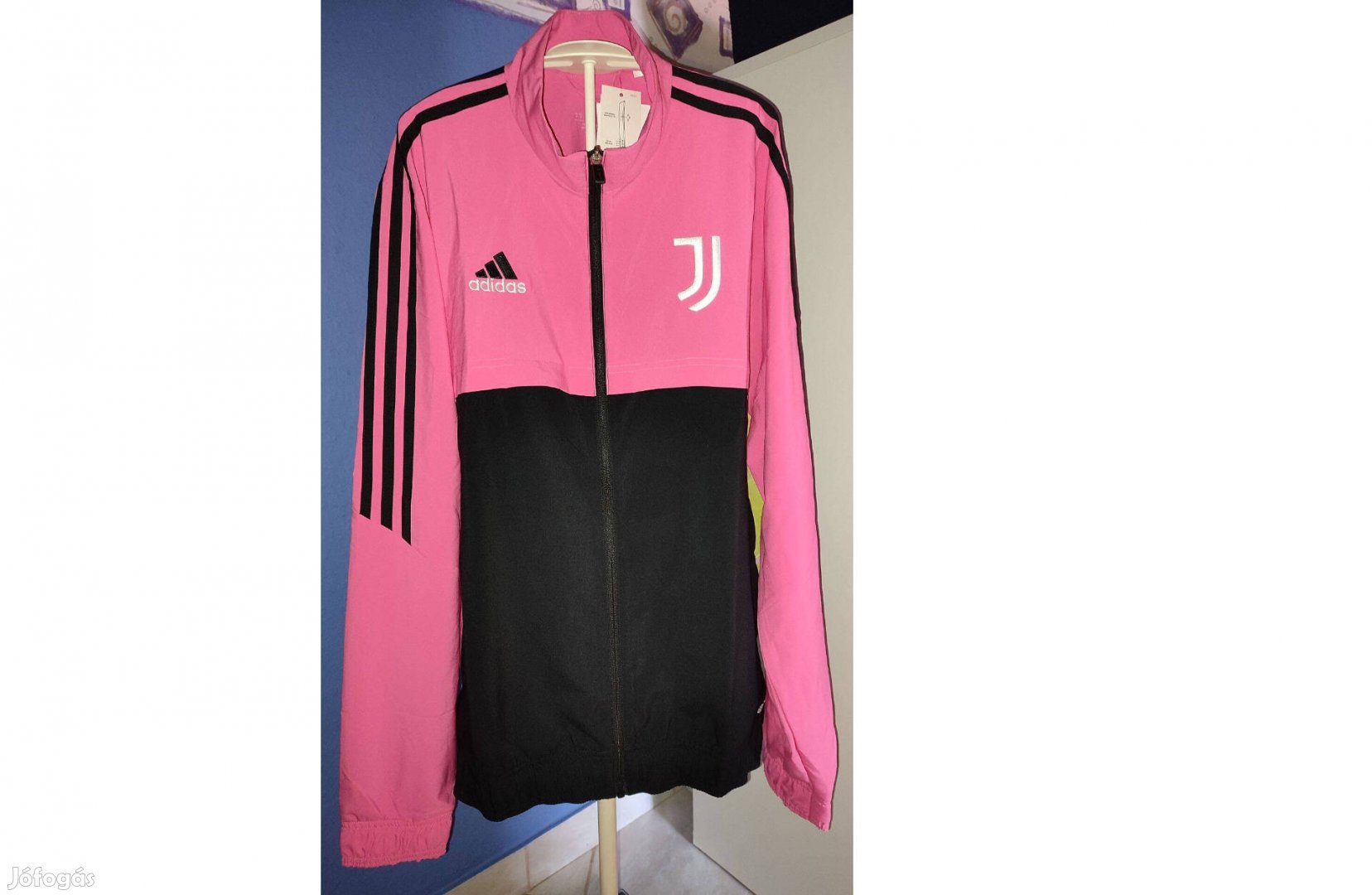 Juventus eredeti adidas pink fekete cipzáras felső (több méret)