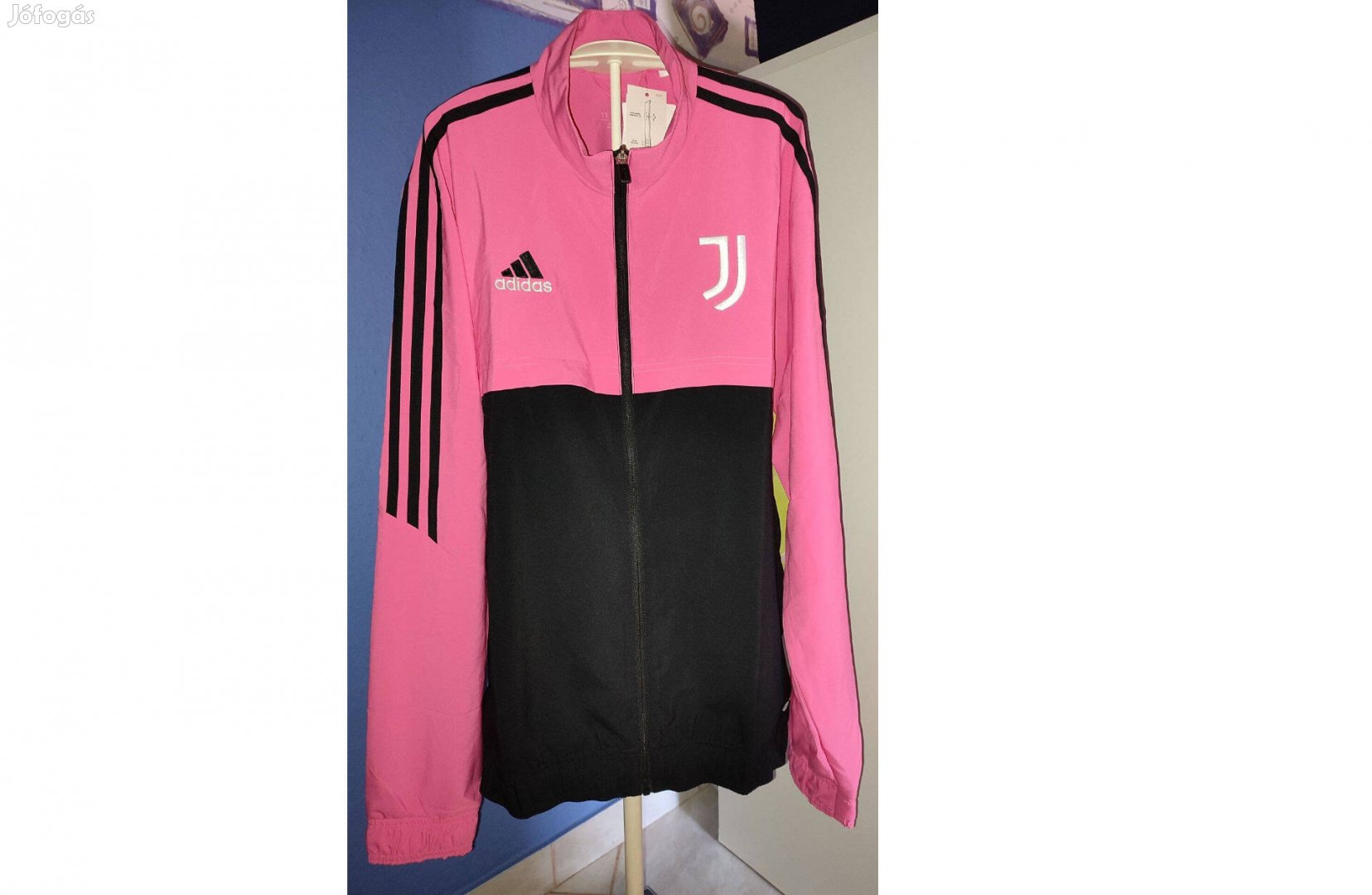 Juventus eredeti adidas pink fekete cipzáras felső (több méret)