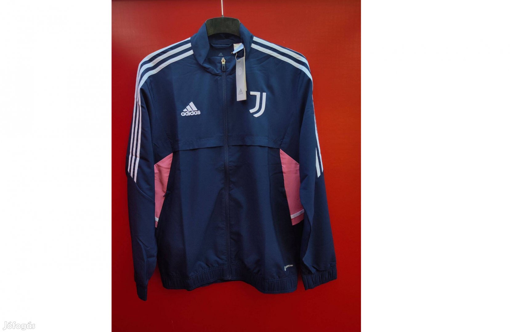 Juventus eredeti adidas sötétkék pink cipzáras felső (M)