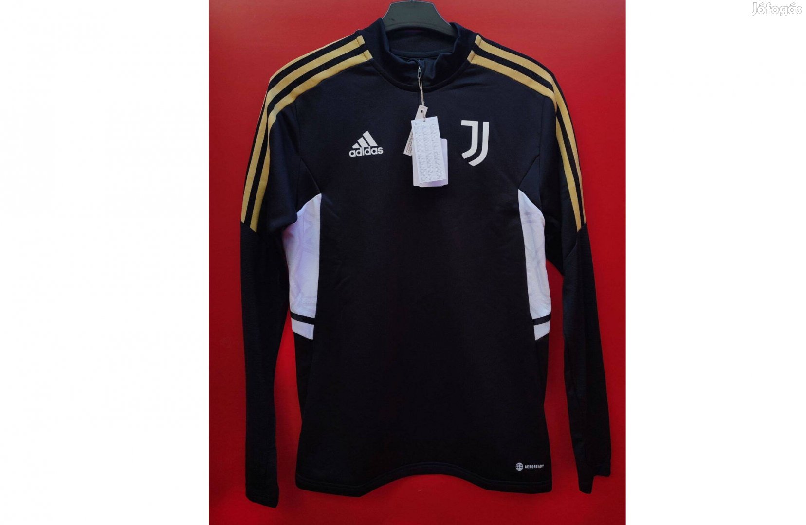 Juventus eredeti fekete arany adidas hosszú ujjú felső S, XL