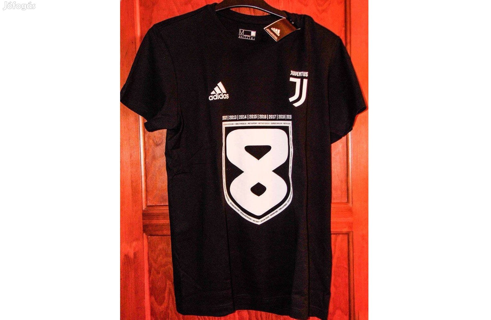 Juventus fekete eredeti adidas 2019-es Seria A bajnoki póló