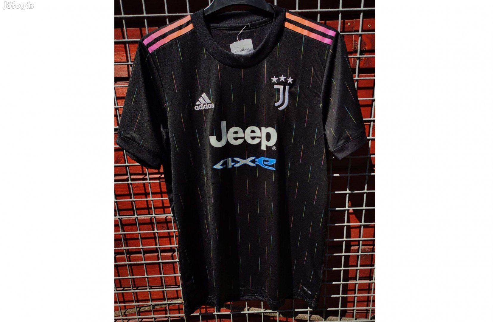 Juventus fekete eredeti adidas 2021-22 idegenbeli mez (L)