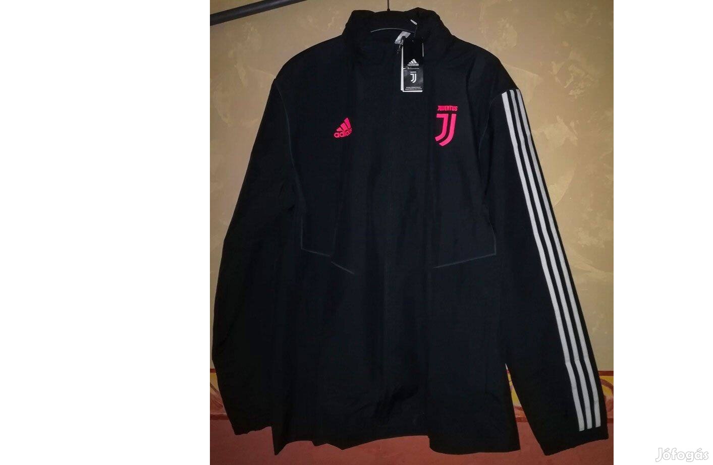Juventus fekete eredeti adidas kapucnis széldzseki (XL)