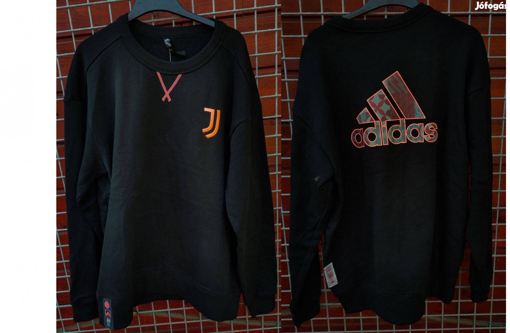 Juventus fekete eredeti adidas pulóver (L)