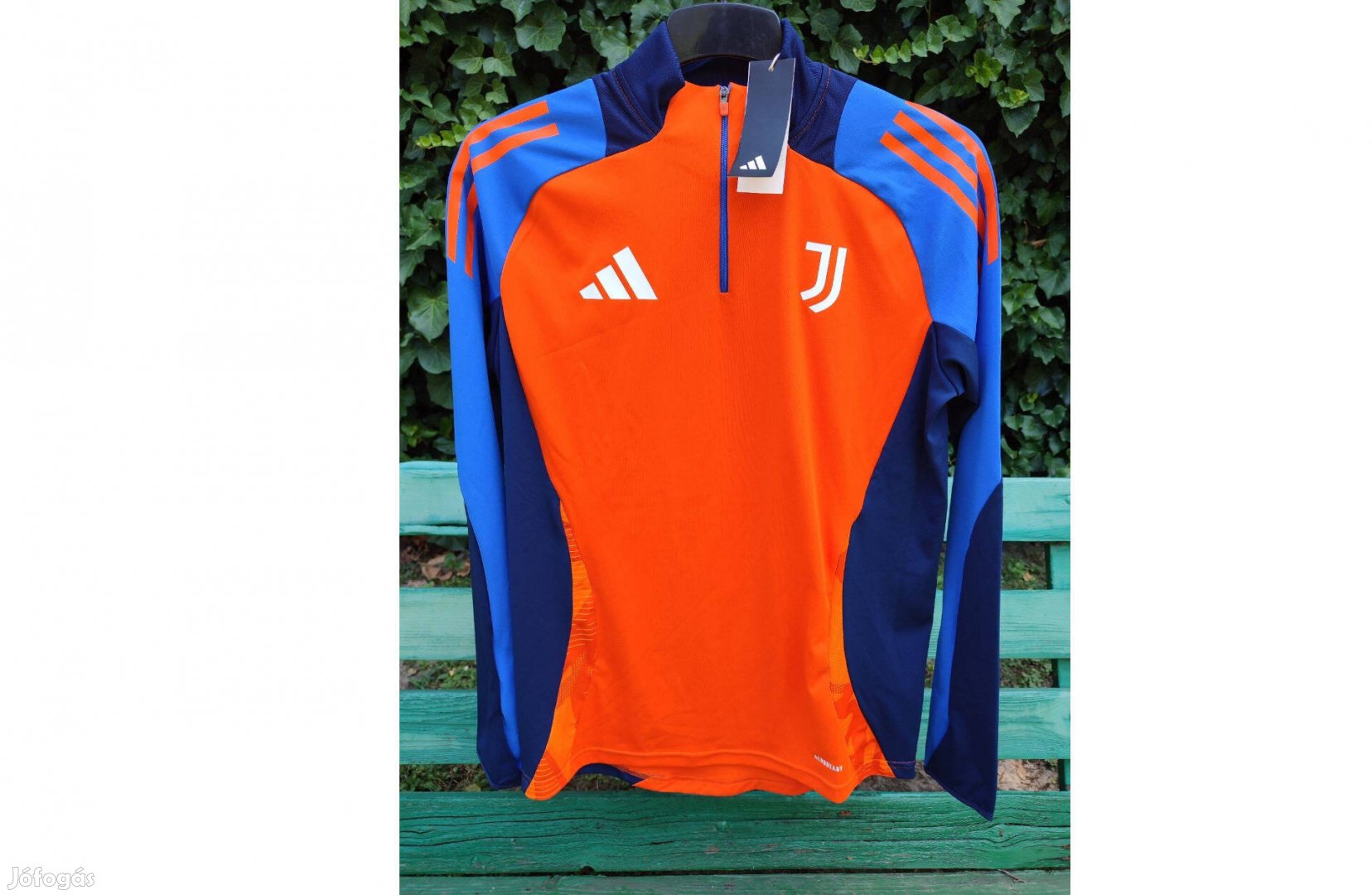 Juventus narancssárga kék eredeti adidas cipzáras nyakú felső