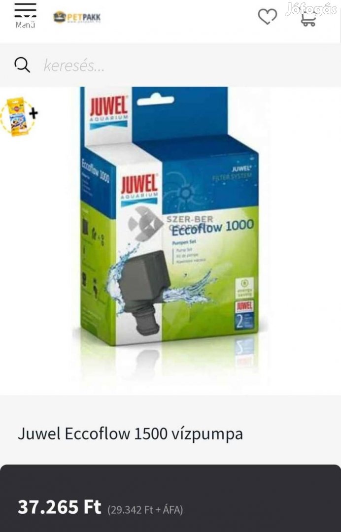 Juwel Eccoflow 1500 akváriumi vízpumpa akcioo új..