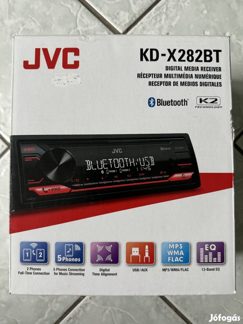 Jvc Kd-x282bt usb/aux/bluetooth/spotify újszerű ingyen posta