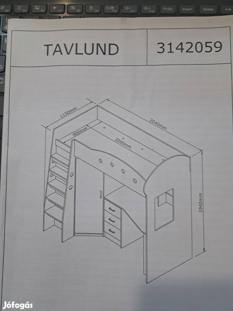 Jysk Tavlund emeletes ágy