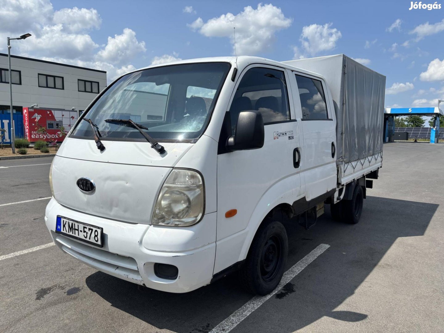 KIA K2500 2.5 D 6 személyes.platós/ponyvás.horgos