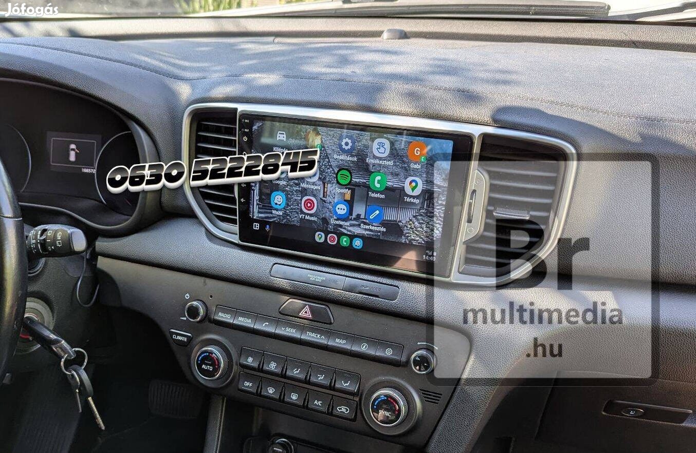 KIA Sportage Android 2Din Kijelző Multimédia Navigáció Rádió Carplay