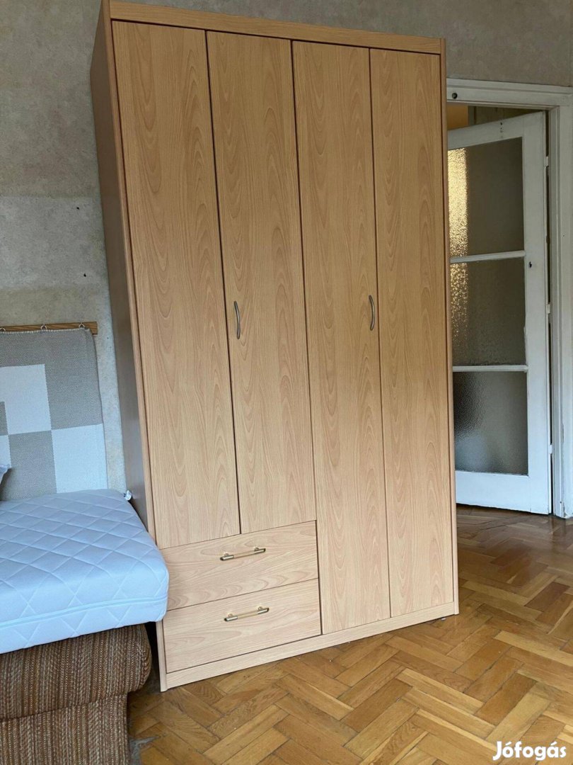 KIKA Fa Gardrobe Szekrény ,Akasztós,Polcos,Fiókos