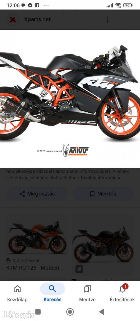 KTM R C 125 Alkatrészel
